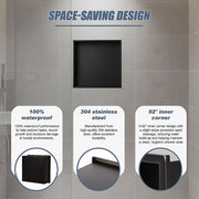 Stainless Steel Shower Niche 32x32cm Shelf Insert Wall Recessed V63-955281