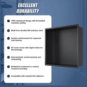 Stainless Steel Shower Niche 32x32cm Shelf Insert Wall Recessed V63-955281