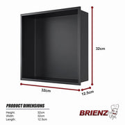 Stainless Steel Shower Niche 32x32cm Shelf Insert Wall Recessed V63-955281