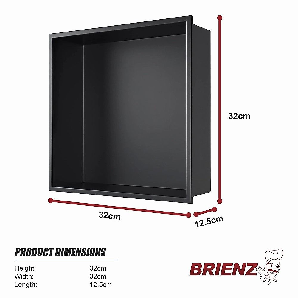 Stainless Steel Shower Niche 32x32cm Shelf Insert Wall Recessed V63-955281