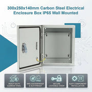 300x250x140mm Carbon Steel Electrical Enclosure Box IP65 Wall Mount V63-955301