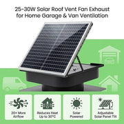 30W Solar Roof Vent Fan Exhaust Attic Ventilation for Home Garage Van V63-955311