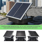 30W Solar Roof Vent Fan Exhaust Attic Ventilation for Home Garage Van V63-955311