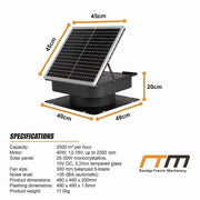30W Solar Roof Vent Fan Exhaust Attic Ventilation for Home Garage Van V63-955311