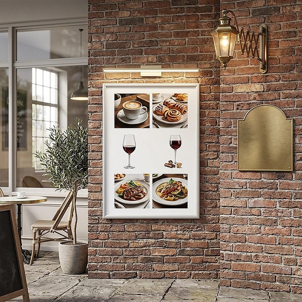 A1 2pc Aluminium Snap Poster Frame Wall Mount Sign Holder Silver V63-955341