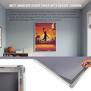 A1 2pc Aluminium Snap Poster Frame Wall Mount Sign Holder Silver V63-955341