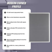 A1 2pc Aluminium Snap Poster Frame Wall Mount Sign Holder Silver V63-955341