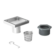 10x10cm Square Shower Drain with Removable Tile Insert Grate - Stainless steel 304SS, CUPC Certified for V63-955491