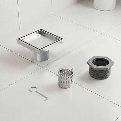 10x10cm Square Shower Drain with Removable Tile Insert Grate - Stainless steel 304SS, CUPC Certified for V63-955491