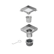 10x10cm Square Shower Drain with Removable Tile Insert Grate - Stainless steel 304SS, CUPC Certified for V63-955491
