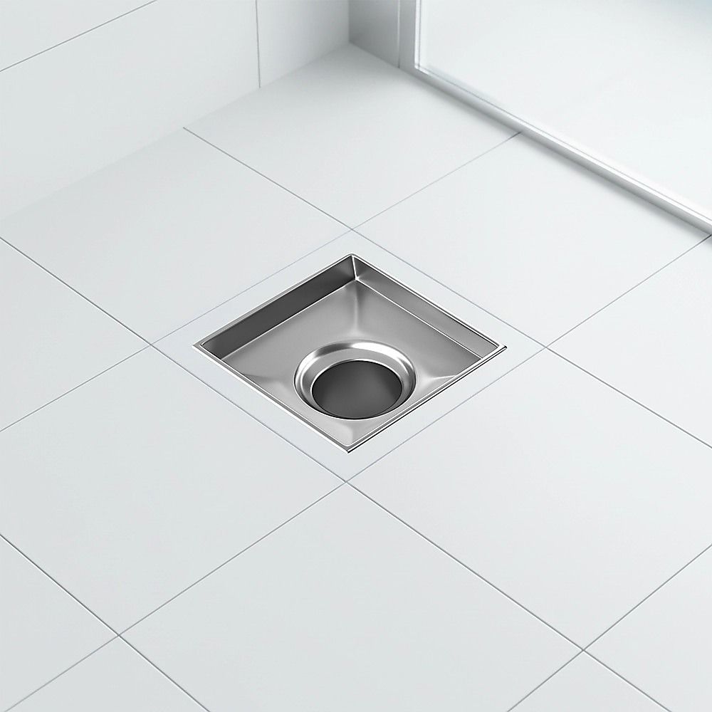 10x10cm Square Shower Drain with Removable Tile Insert Grate - Stainless steel 304SS, CUPC Certified for V63-955491