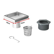 10x10cm Square Shower Drain with Removable Tile Insert Grate - Stainless steel 304SS, CUPC Certified for V63-955491