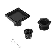 10x10cm Square Shower Drain with Removable Tile Insert Grate - Matte Black 304SS, CUPC Certified for Modern V63-955501