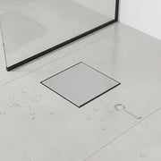 10x10cm Square Shower Drain with Removable Tile Insert Grate - Matte Black 304SS, CUPC Certified for Modern V63-955501
