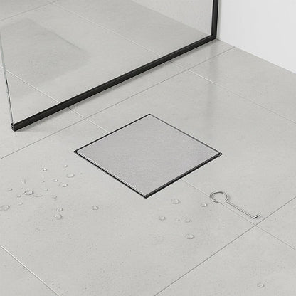 10x10cm Square Shower Drain with Removable Tile Insert Grate - Matte Black 304SS, CUPC Certified for Modern V63-955501