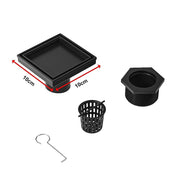 10x10cm Square Shower Drain with Removable Tile Insert Grate - Matte Black 304SS, CUPC Certified for Modern V63-955501