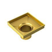 10x10cm Square Shower Drain with Removable Tile Insert Grate - Brushed Gold 304SS, CUPC Certified for Modern V63-955511
