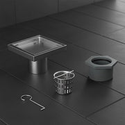 15x15cm Square Shower Drain with Removable Tile Insert Grate - Stainless steel 304SS, CUPC Certified for V63-955521
