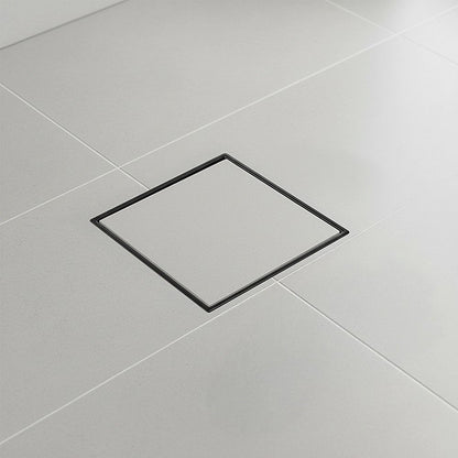 15x15cm Square Shower Drain with Removable Tile Insert Grate - Matte Black 304SS, CUPC Certified for Modern V63-955531