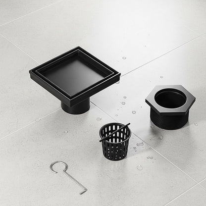 15x15cm Square Shower Drain with Removable Tile Insert Grate - Matte Black 304SS, CUPC Certified for Modern V63-955531