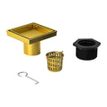 15x15cm Square Shower Drain with Removable Tile Insert Grate - Brushed Gold 304SS, CUPC Certified for Modern V63-955541
