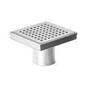 15x15cm Square Shower Drain with Grid Pattern Grate - 304 SS, CUPC Certified with Hair Strainer V63-955591