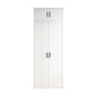 80x240cm 2-Door White Steel Hanging Wardrobe with Black Handle Storage Cabinet V63-956711