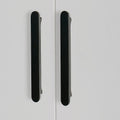 80x200cm 2-Door White Steel Shelf Wardrobe with Black Handle Storage Cabinet V63-956801