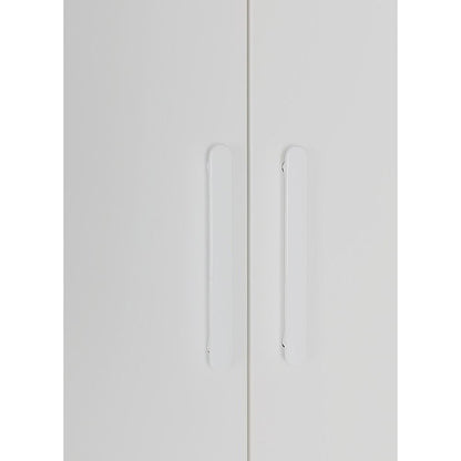 320x240cm 8-Door White Steel 2 Hanging and 2 Shelf Wardrobe with White Handle Storage Cabinet V63-957331