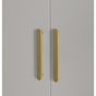 320x200cm 8-Door White Steel 2 Hanging and 2 Shelf Wardrobe with Gold Handle Storage Cabinet V63-957351