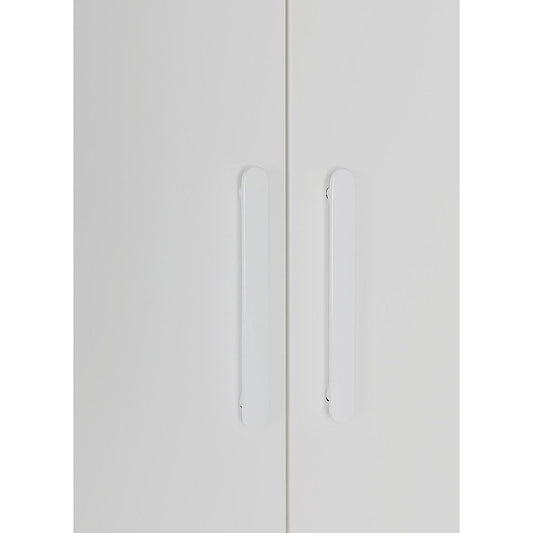 320x240cm 8-Door White Steel 1 Hanging and 3 Shelf Wardrobe with White Handle Storage Cabinet V63-957391