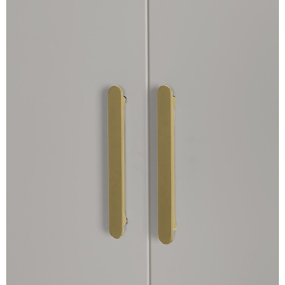 320x200cm 8-Door White Steel Hanging Wardrobe with Gold Handle Storage Cabinet V63-957471