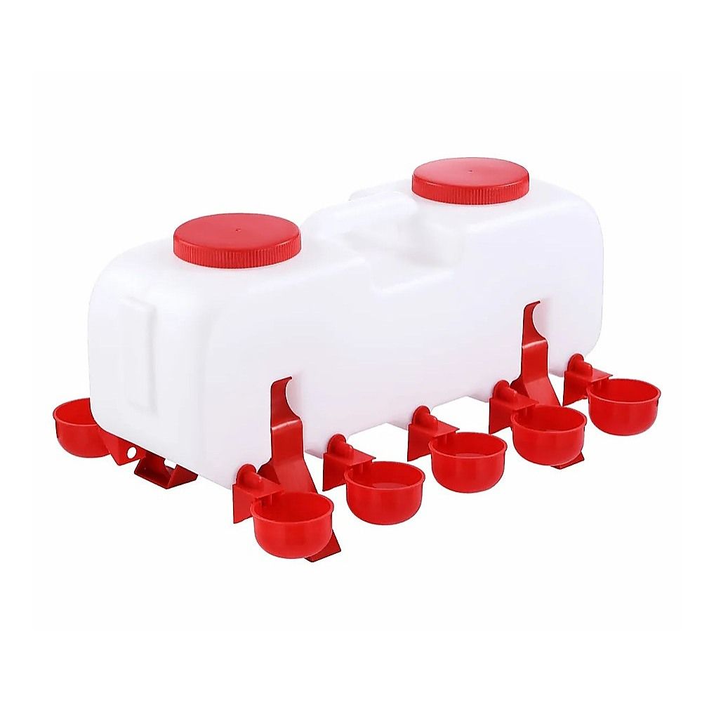 Automatic Chicken Water Feeder 10L Gravity Fed Poultry Drinker for Hens Birds Chooks Easy Refill System V63-957691