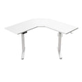 Sit Stand Corner Desk L Shaped Height Adjustable Electric Motorised Computer Table White for Home Office V63-957711