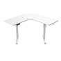 Sit Stand Corner Desk L Shaped Height Adjustable Electric Motorised Computer Table White for Home Office V63-957711