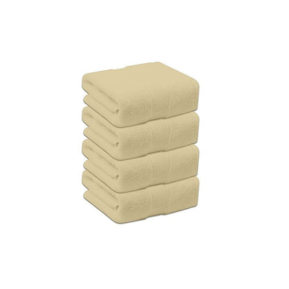 Bath Towels 500 GSM Beige Luxury Cotton Hotel Towel 4 Pack Super Absorbent Soft Drying Comfort