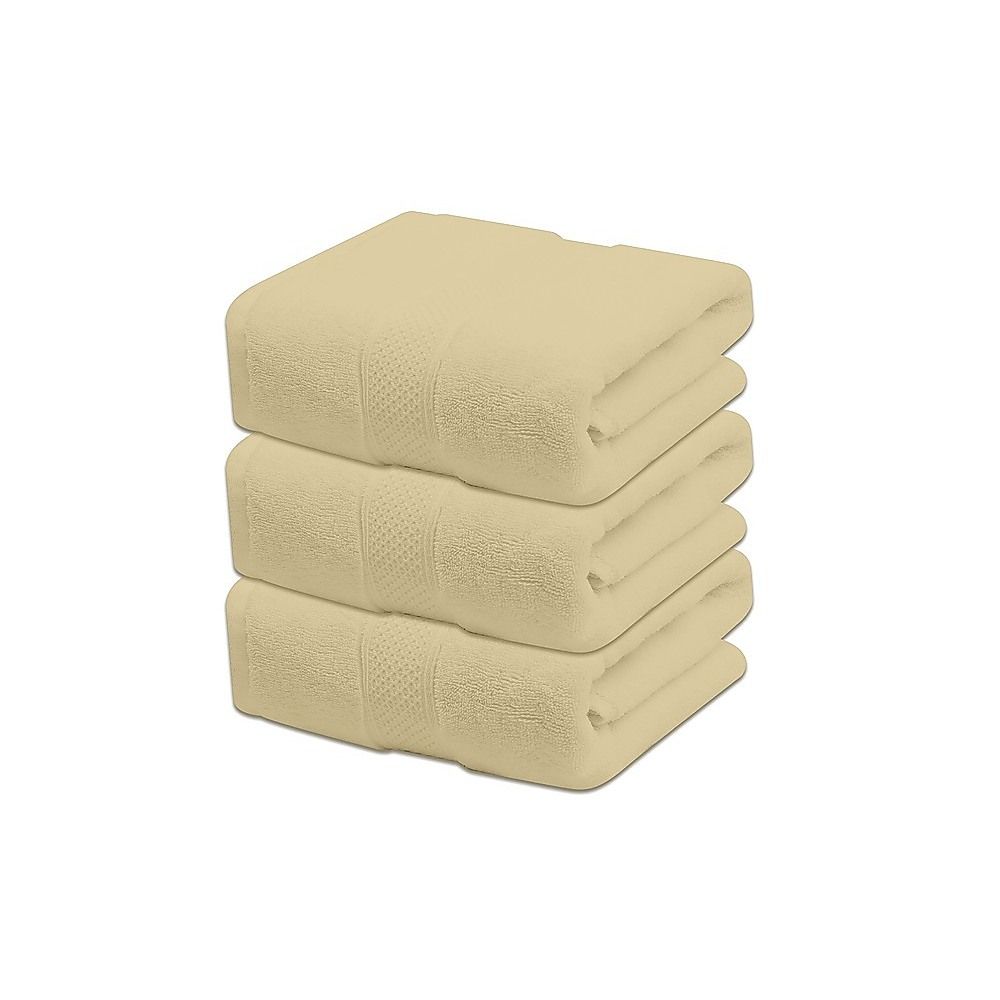 Bath Towels 500 GSM Beige Luxury Cotton Hotel Towel 4 Pack Super Absorbent Soft Drying Comfort
