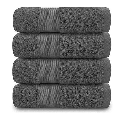Bath Towels 500 GSM Grey Luxury Cotton Hotel Towel 4 Pack Super Absorbent Soft Drying Comfort V63-957801