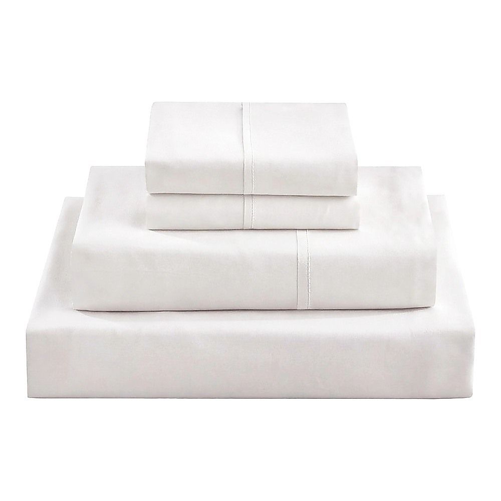 Microfiber Sheet Set 4 Piece Queen White Deep Pocket Bed Sheets Soft Breathable Easy Care Bedding V63-957841