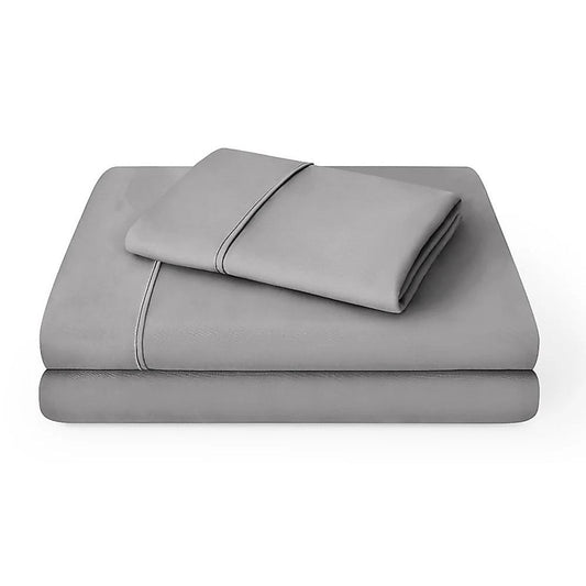 Microfiber Sheet Set 4 Piece Queen Light Grey Deep Pocket Bed Sheets Soft Breathable Easy Care Bedding V63-957861