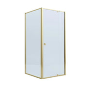 Adjustable Semi Frameless Shower Screen 98-106cm x 89-92cm With Gold Hardware For Modern Bathrooms