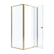 Adjustable Semi Frameless Shower Screen 98-106cm x 89-92cm With Gold Hardware For Modern Bathrooms