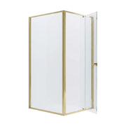 Adjustable Semi Frameless Shower Screen 82-90cm x 98-101cm With Gold Hardware For Modern Bathrooms