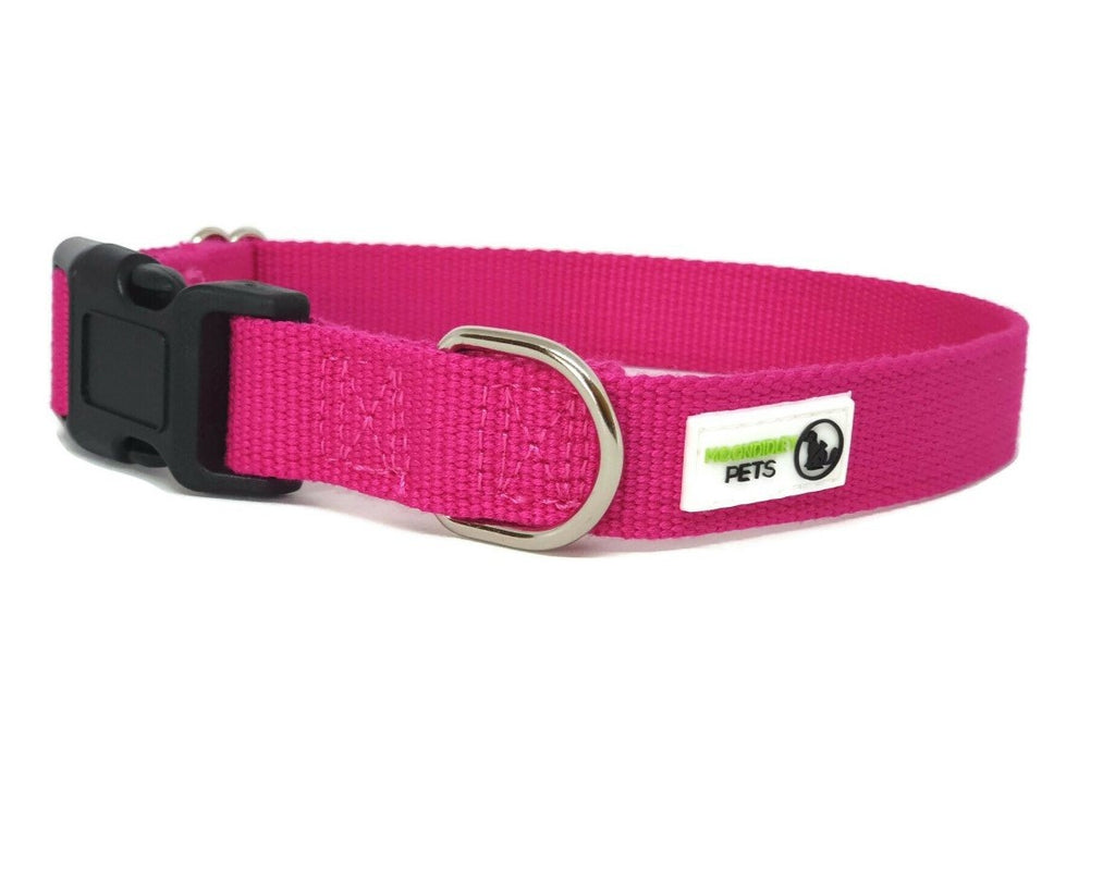 100% Pure Bamboo Fibre Dog Collar Plastic Buckle - Moondidley Pets X-Small Pink V631-MDPCOLBAMBXSPNK