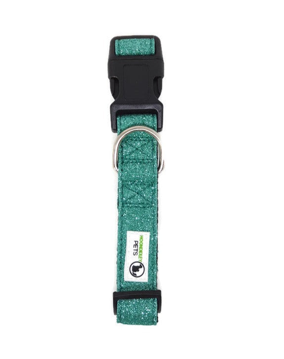 Bling Glitter Overlay Nylon Dog Collar Breakaway Buckle - Moondidley Pets X- Small Turquoise V631-MDPCOLBLIXSTUR