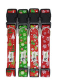 Christmas Dog Collars Adjustable - Moondidley Pets Large Red Xmas Trees V631-MDPCOLXMALTRE
