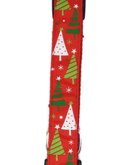 Christmas Dog Collars Adjustable - Moondidley Pets Large Red Xmas Trees V631-MDPCOLXMALTRE
