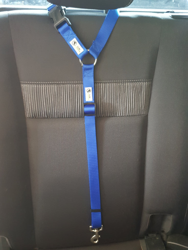 Dog Seatbelt Headrest Restraint Safety Travel - Moondidley Pets Blue V631-MDPHRSBBU