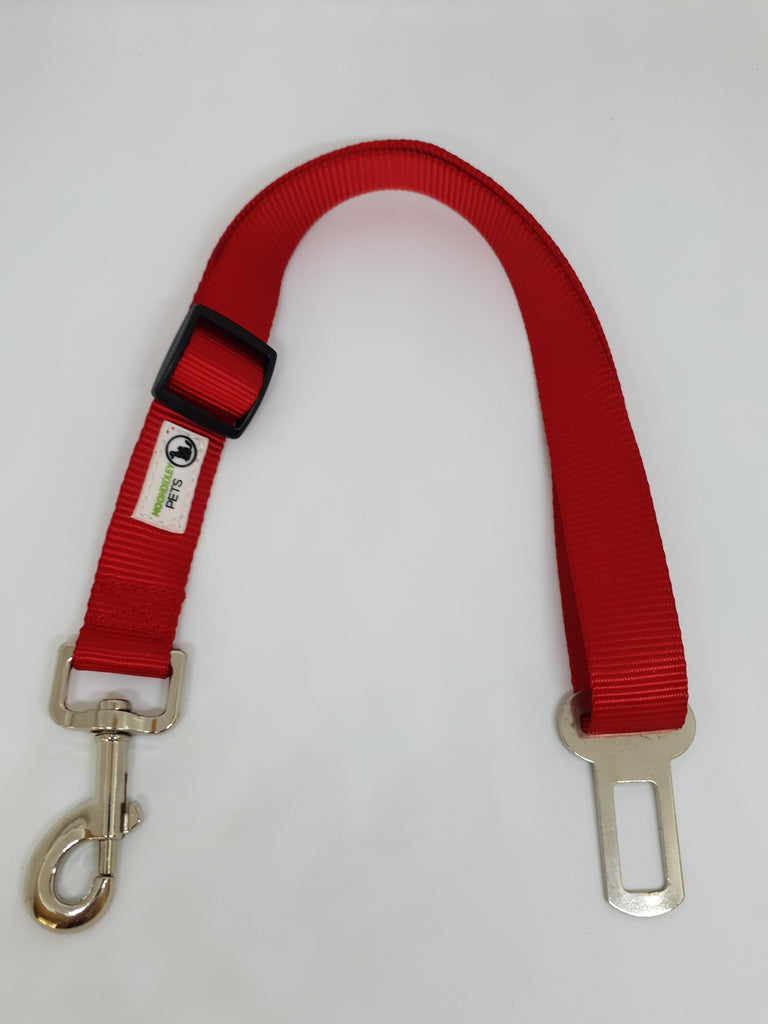 Seat Belt Safety Travel Attachment Connector - Moondidley Pets Red V631-MDPSBRED