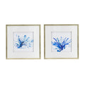 Set of 2 Blue Coral Framed Wall Art Blue 56cm V637-20822